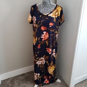 Blue Floral Maxi Dress